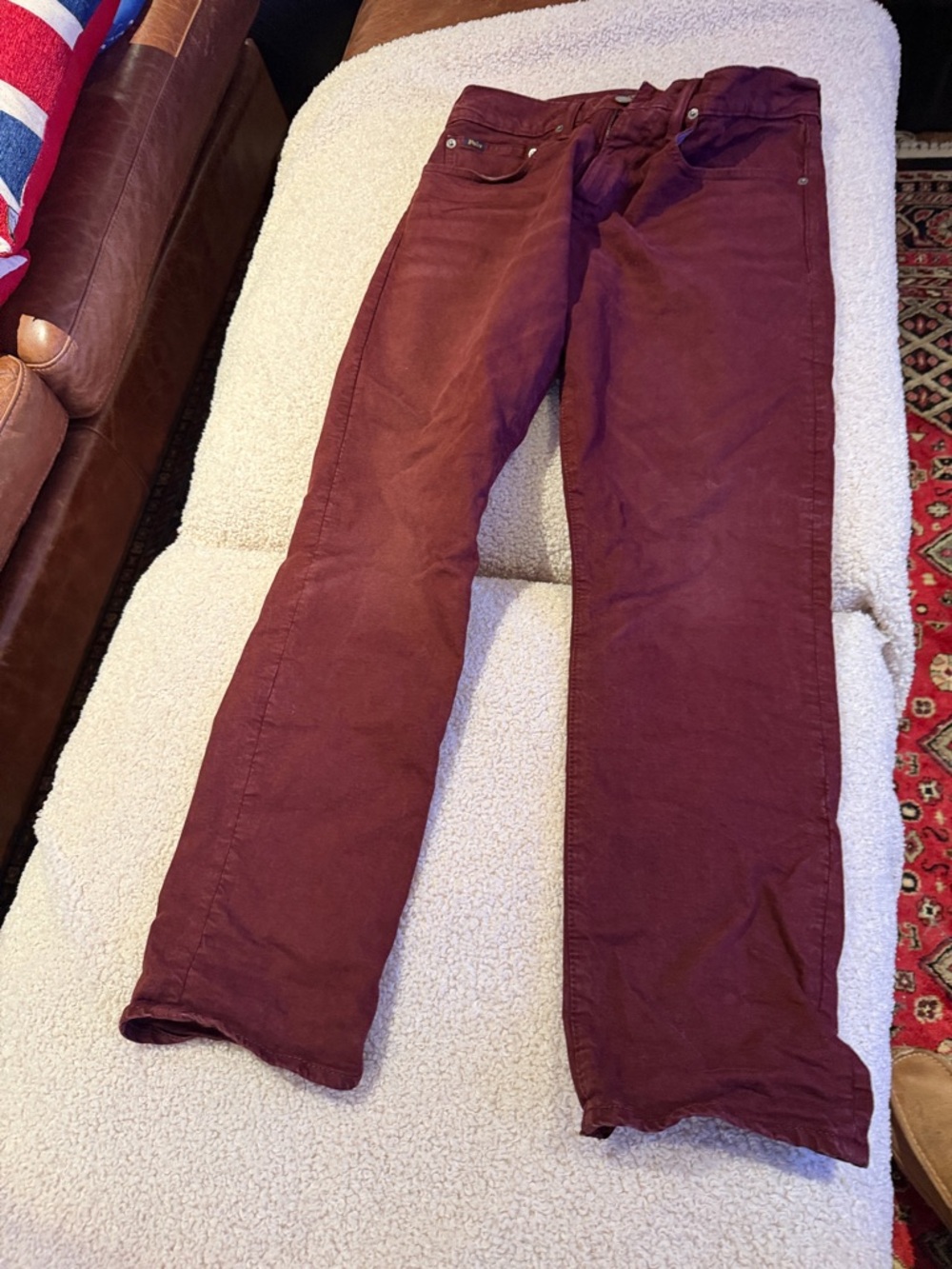 Polo by Ralph Lauren Burgundy Straight-Leg Pants (31-30)